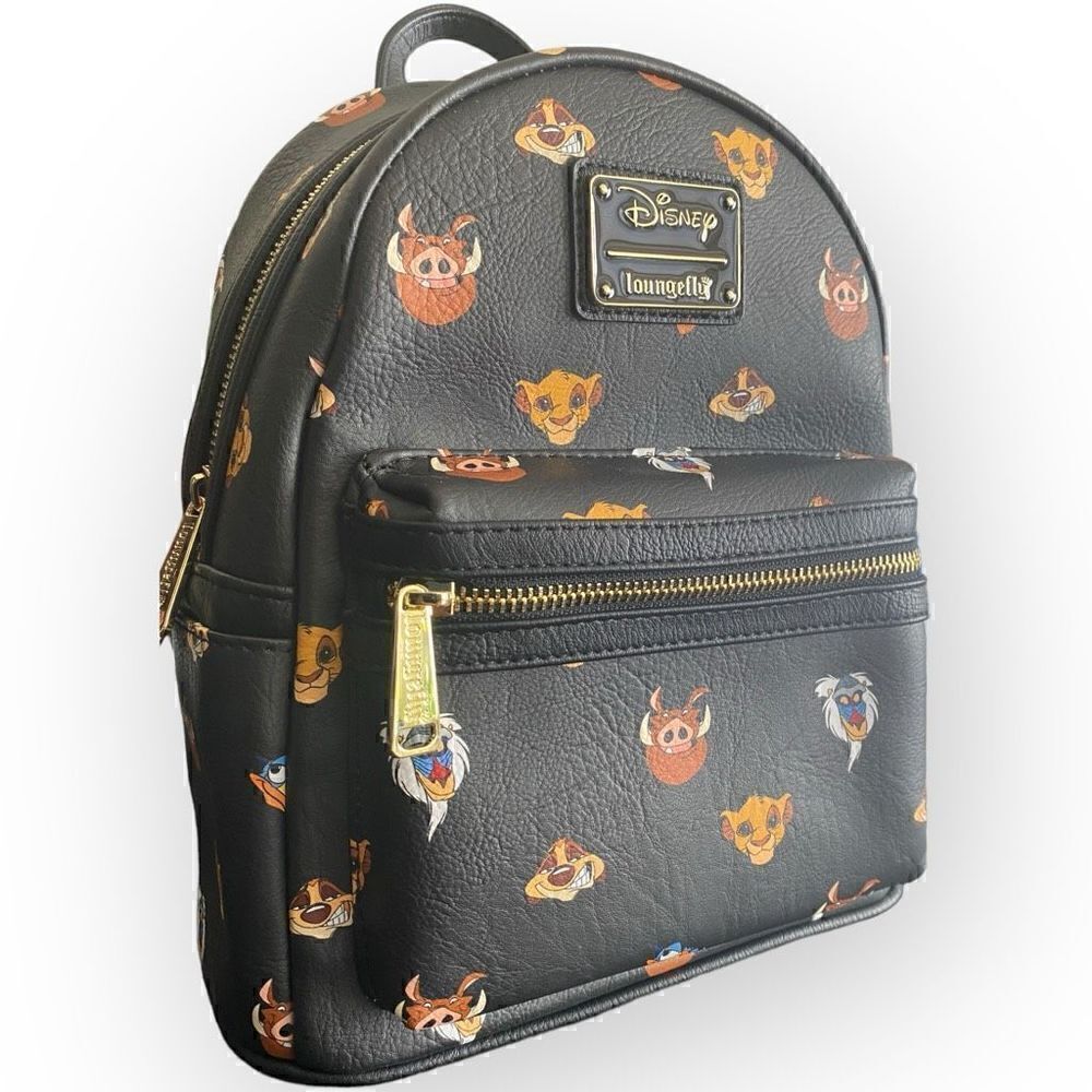 Loungefly Disney The Lion King Mini Backpack Black Character Faces New Exclusive - Picture 2 of 6